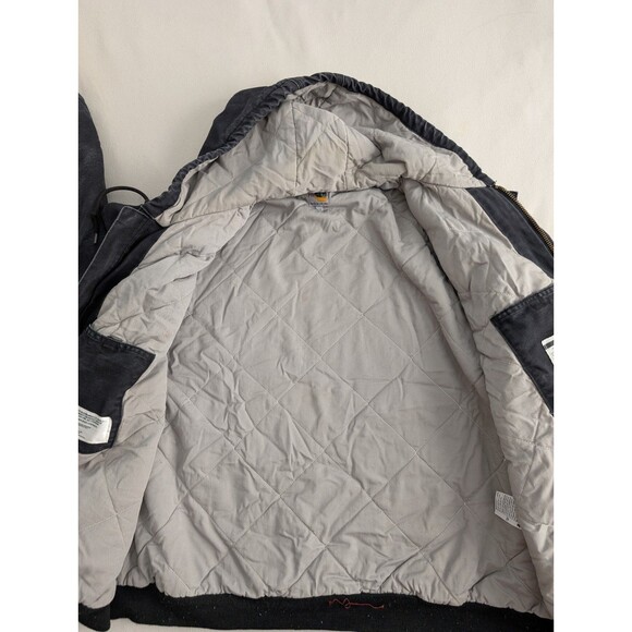 Carhartt FR Jacket Mens Size 3XL Black 101621 Hooded Workwear Quilt Lined - Picture 11 of 15